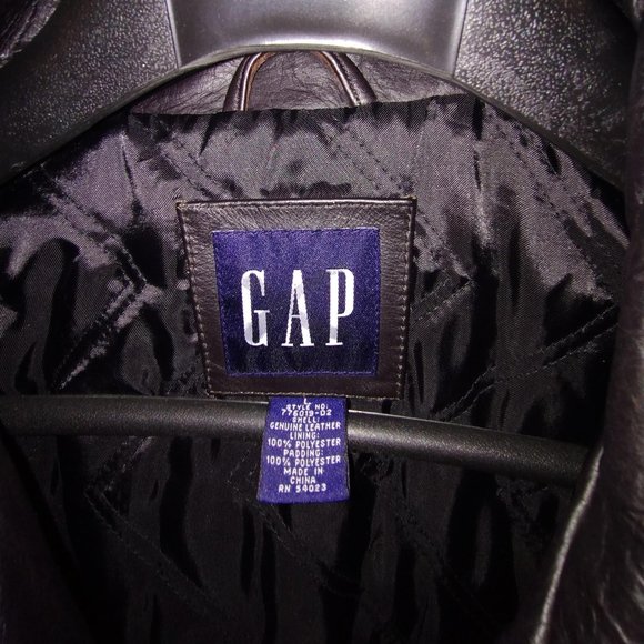 GAP - Leather Jacket - Brown - Size L - Picture 3 of 8